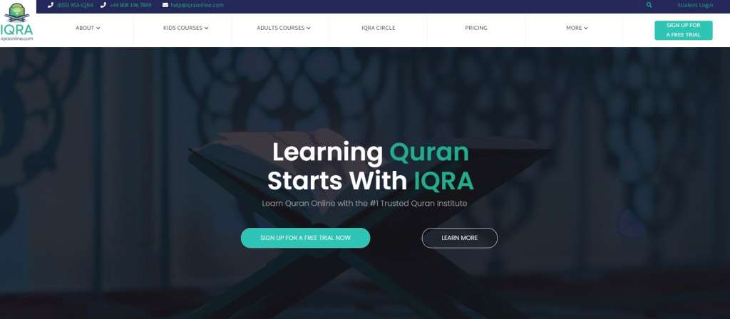 IQRA online as one of the best quran tutoring sites online